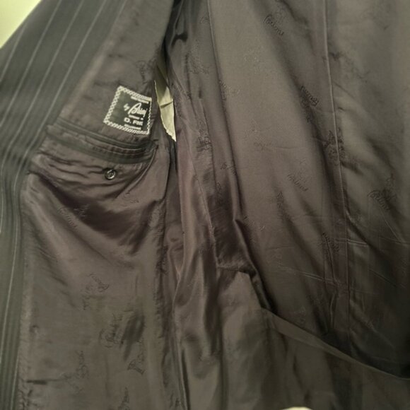 Brioni Augusto Black Pinstripe Suit Blazer Jacket Wool Silk Blend - Picture 9 of 10